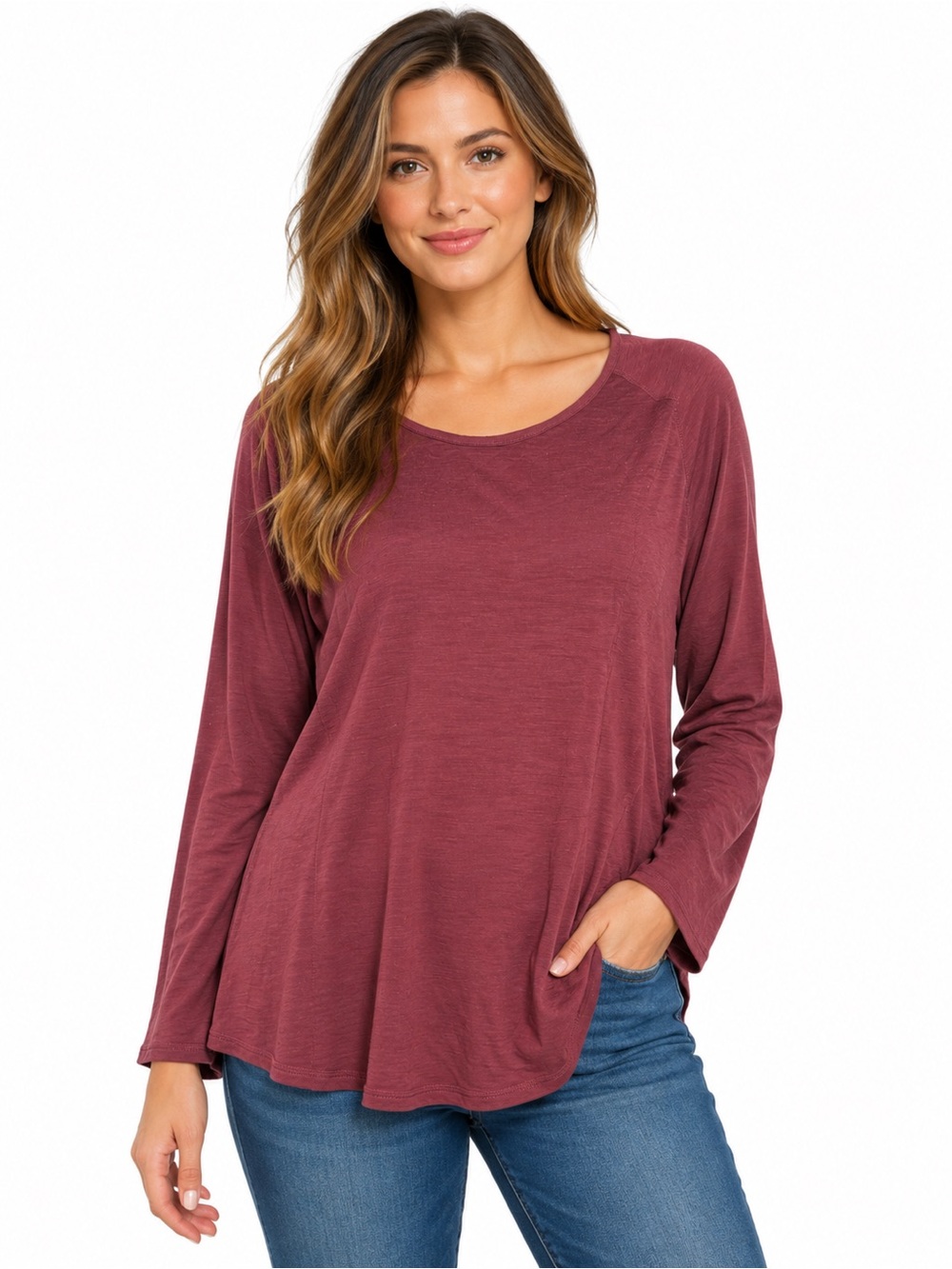 Segments Shirt Womens 2XL XXL Red Merino Wool Base Layer Crew Neck Thermal Hike